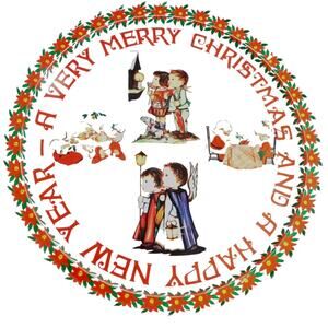 Vintage Wynne Novelty Tray Merry Christmas Happy New Year